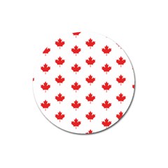 Canadian Maple Leaf Pattern Magnet 3  (round) by Mariart