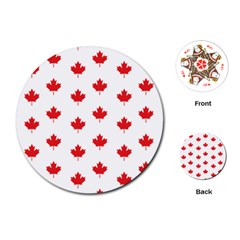 Canadian Maple Leaf Pattern Playing Cards (round)  by Mariart