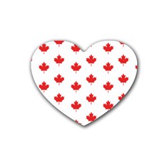 Canadian Maple Leaf Pattern Rubber Coaster (heart) 