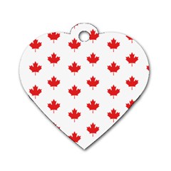 Canadian Maple Leaf Pattern Dog Tag Heart (two Sides) by Mariart