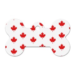 Canadian Maple Leaf Pattern Dog Tag Bone (two Sides) by Mariart