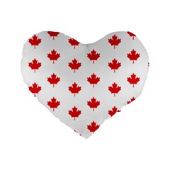 Canadian Maple Leaf Pattern Standard 16  Premium Heart Shape Cushions