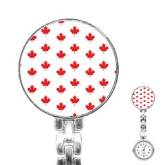 Canadian Maple Leaf Pattern Stainless Steel Nurses Watch