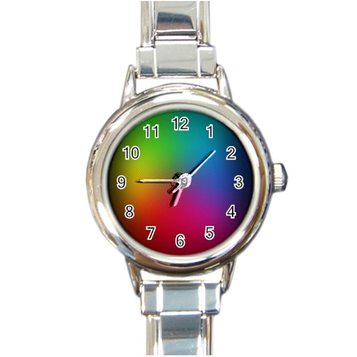 Bright Lines Resolution Image Wallpaper Rainbow Round Italian Charm Watch