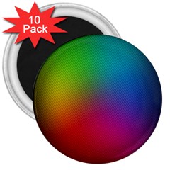 Bright Lines Resolution Image Wallpaper Rainbow 3  Magnets (10 Pack)  by Mariart