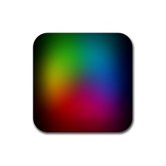 Bright Lines Resolution Image Wallpaper Rainbow Rubber Coaster (square) 