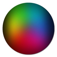 Bright Lines Resolution Image Wallpaper Rainbow Magnet 5  (round)