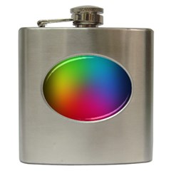 Bright Lines Resolution Image Wallpaper Rainbow Hip Flask (6 Oz)