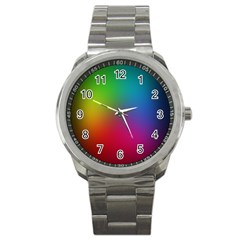 Bright Lines Resolution Image Wallpaper Rainbow Sport Metal Watch by Mariart