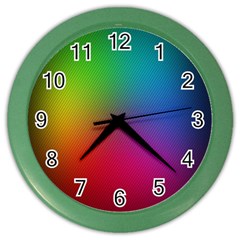 Bright Lines Resolution Image Wallpaper Rainbow Color Wall Clocks by Mariart