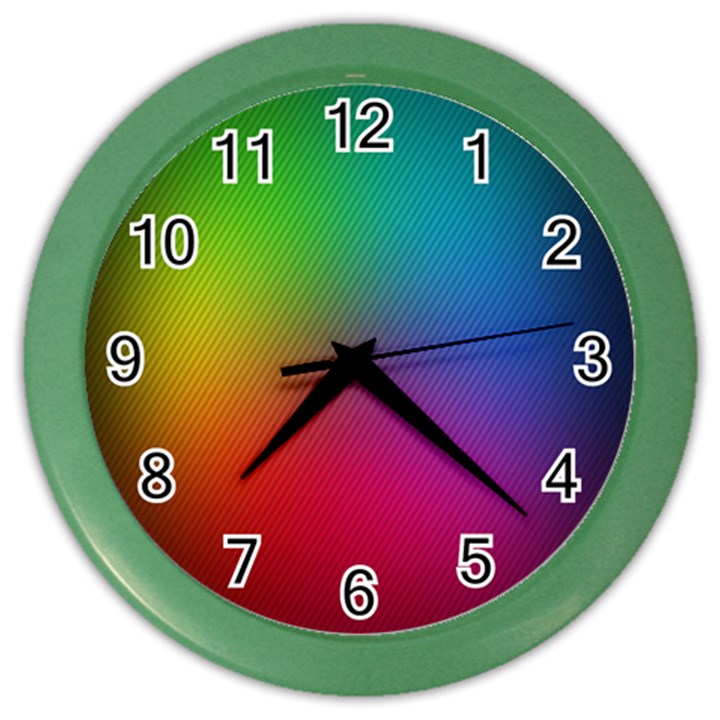 Bright Lines Resolution Image Wallpaper Rainbow Color Wall Clocks