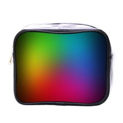 Bright Lines Resolution Image Wallpaper Rainbow Mini Toiletries Bags