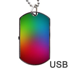 Bright Lines Resolution Image Wallpaper Rainbow Dog Tag Usb Flash (one Side)