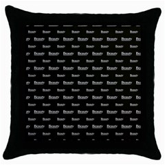 Beauty Moments Phrase Pattern Throw Pillow Case (black) by dflcprints