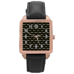 Beauty Moments Phrase Pattern Rose Gold Leather Watch  by dflcprints