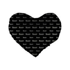 Beauty Moments Phrase Pattern Standard 16  Premium Flano Heart Shape Cushions by dflcprints