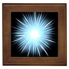 Bright Light On Black Background Framed Tiles