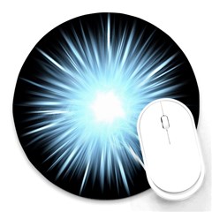 Bright Light On Black Background Round Mousepads by Mariart