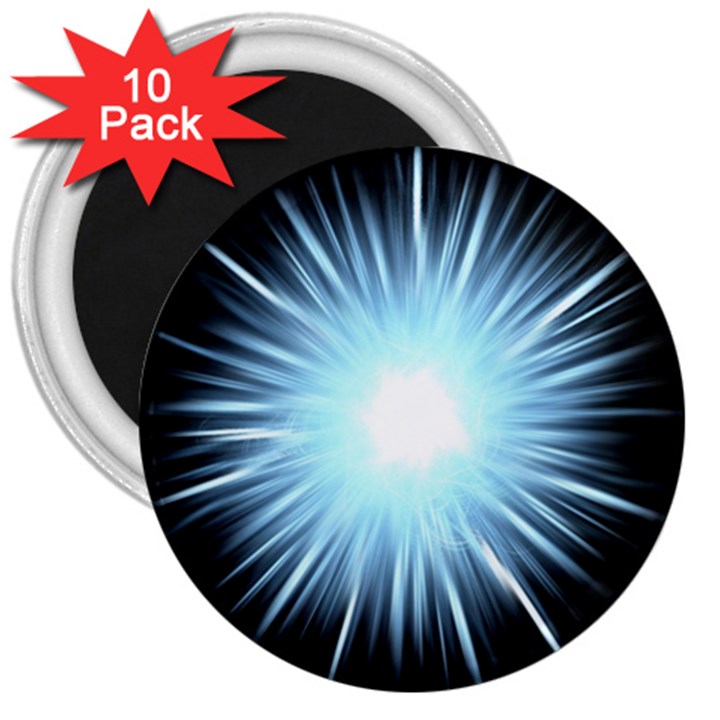 Bright Light On Black Background 3  Magnets (10 pack) 