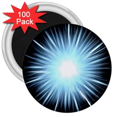 Bright Light On Black Background 3  Magnets (100 pack)