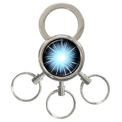 Bright Light On Black Background 3-ring Key Chains