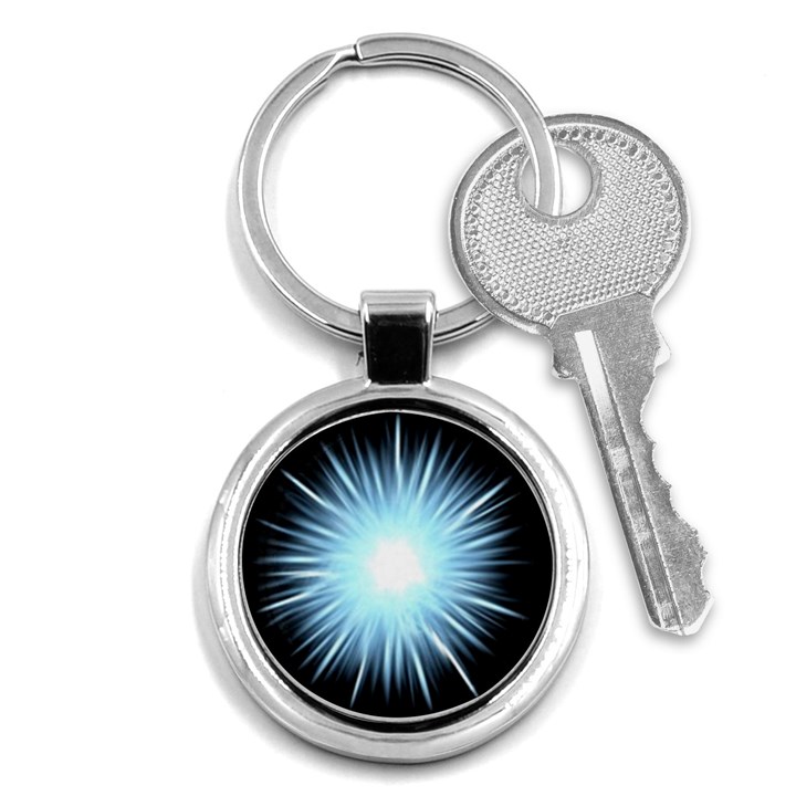 Bright Light On Black Background Key Chains (Round) 