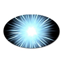 Bright Light On Black Background Oval Magnet