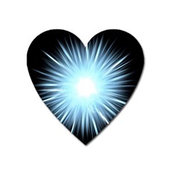 Bright Light On Black Background Heart Magnet