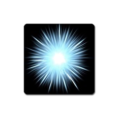 Bright Light On Black Background Square Magnet