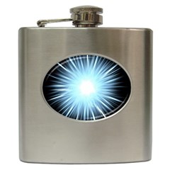 Bright Light On Black Background Hip Flask (6 Oz)