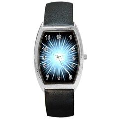 Bright Light On Black Background Barrel Style Metal Watch