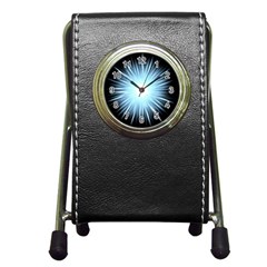 Bright Light On Black Background Pen Holder Desk Clocks