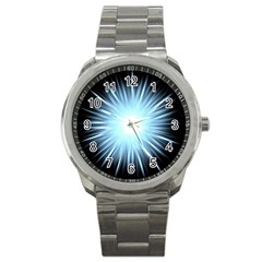 Bright Light On Black Background Sport Metal Watch by Mariart