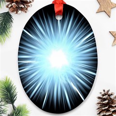 Bright Light On Black Background Oval Ornament (two Sides)