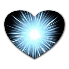 Bright Light On Black Background Heart Mousepads by Mariart