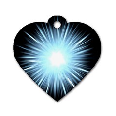 Bright Light On Black Background Dog Tag Heart (one Side)