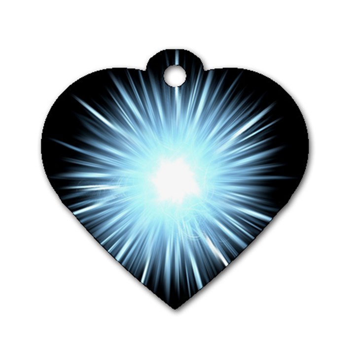 Bright Light On Black Background Dog Tag Heart (One Side)