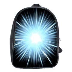 Bright Light On Black Background School Bag (Large)