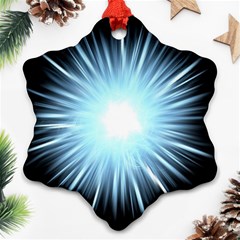 Bright Light On Black Background Ornament (Snowflake)