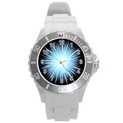 Bright Light On Black Background Round Plastic Sport Watch (l) by Mariart