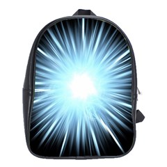 Bright Light On Black Background School Bag (xl)