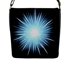 Bright Light On Black Background Flap Messenger Bag (l) 