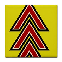 Chevron Symbols Multiple Large Red Yellow Tile Coasters by Mariart