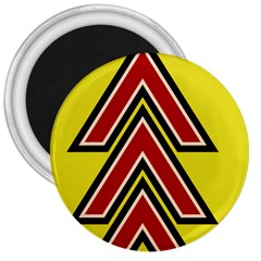 Chevron Symbols Multiple Large Red Yellow 3  Magnets by Mariart