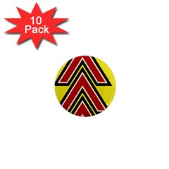 Chevron Symbols Multiple Large Red Yellow 1  Mini Magnet (10 Pack) 