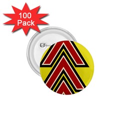 Chevron Symbols Multiple Large Red Yellow 1 75  Buttons (100 Pack)  by Mariart