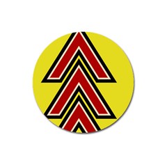 Chevron Symbols Multiple Large Red Yellow Magnet 3  (round) by Mariart