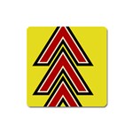 Chevron Symbols Multiple Large Red Yellow Square Magnet Front