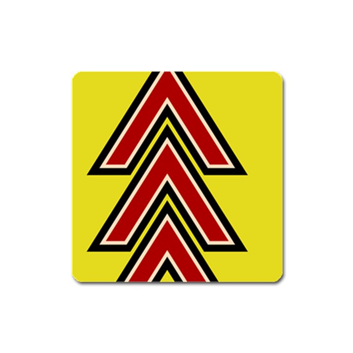 Chevron Symbols Multiple Large Red Yellow Square Magnet