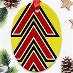 Chevron Symbols Multiple Large Red Yellow Oval Ornament (Two Sides) Front